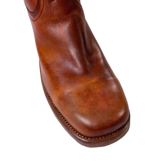 Vintage FRYE 1970s Black Label Campus Boots Mens Size 12 D Orange Leather 2556 - Picture 7 of 16